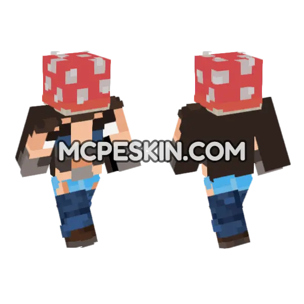 Mushroom Hat Skin Minecraft Bedrock skin, front and back