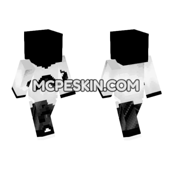 Mustache Shirt Ripped Jeans Minecraft Bedrock skin, front and back