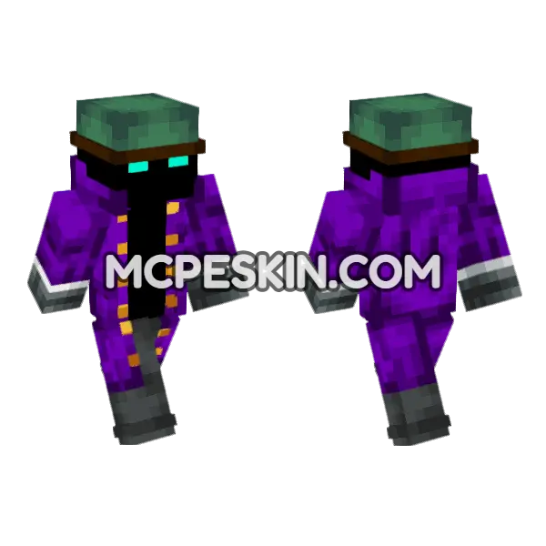 Mystery Man Minecraft Bedrock skin, front and back