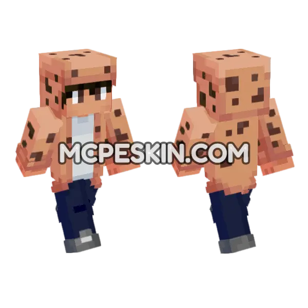Naparizel Blue Overalls Minecraft Bedrock skin, front and back