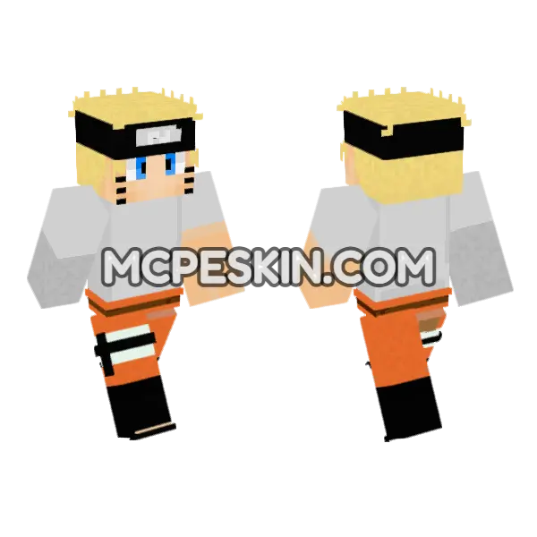 Naruto Uzumaki Skin Minecraft Bedrock skin, front and back