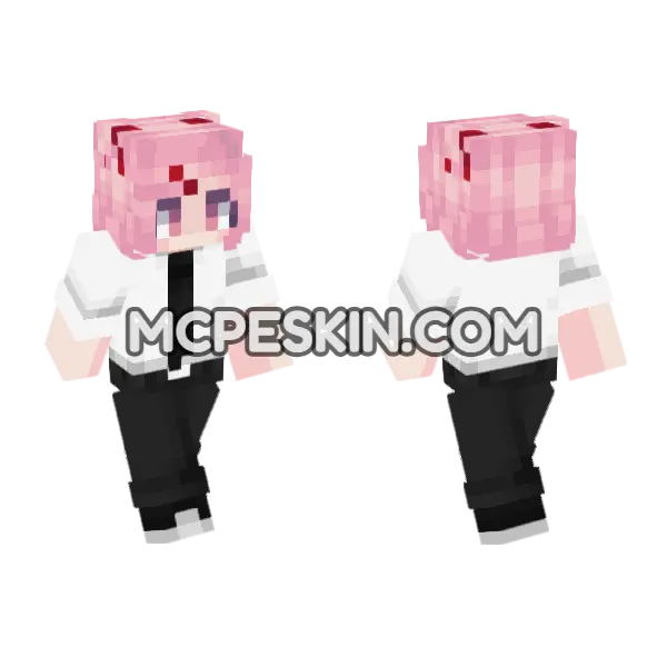 Natsuki Skin Minecraft Bedrock skin, front and back