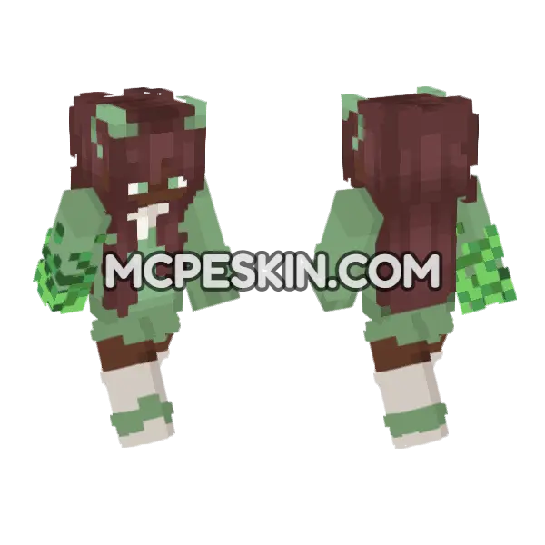 Nature Girl Minecraft Bedrock skin, front and back