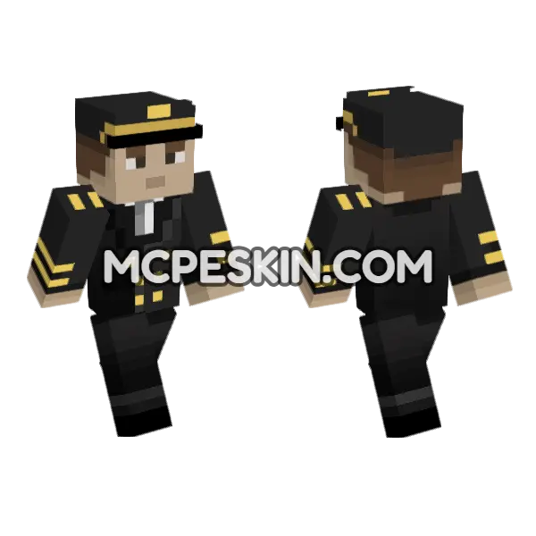 Navy Officer Minecraft Bedrock skin, front and back