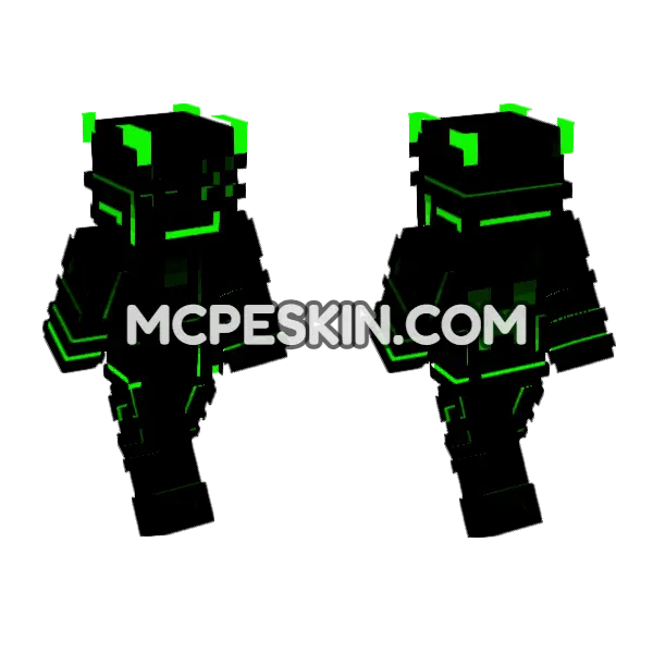 Necron Skin Minecraft Bedrock skin, front and back