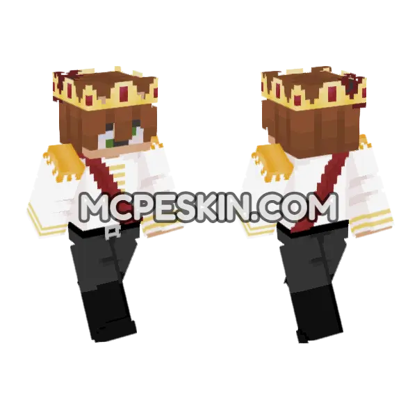 Nedbear Human Royal Minecraft Bedrock skin, front and back