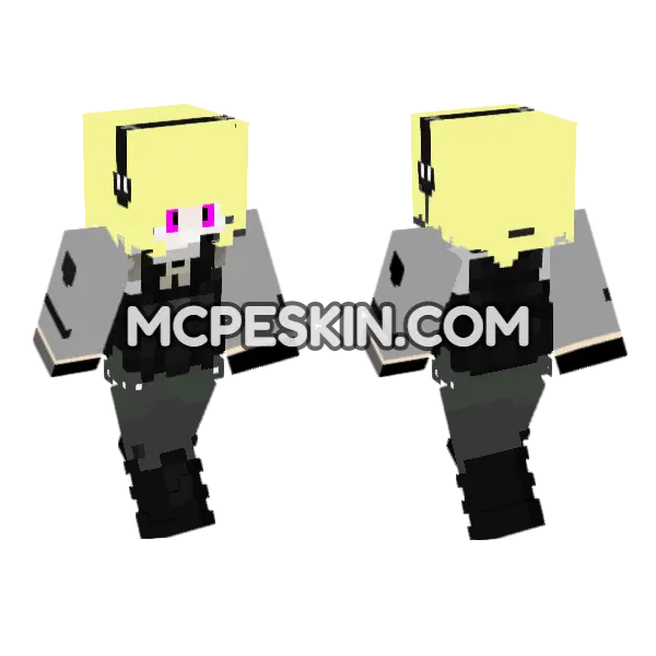 Nely Sin Casco Minecraft Bedrock skin, front and back