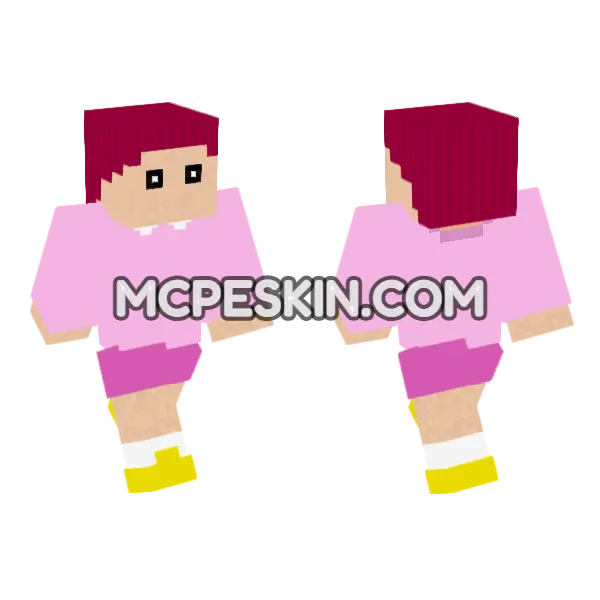 Nene Pink Dress Minecraft Bedrock skin, front and back