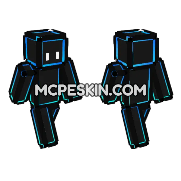 Neon Checkered Skin Minecraft Bedrock skin, front and back