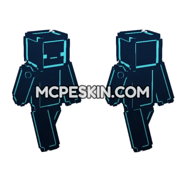 Neon Checkered Skin Minecraft Bedrock skin, front and back
