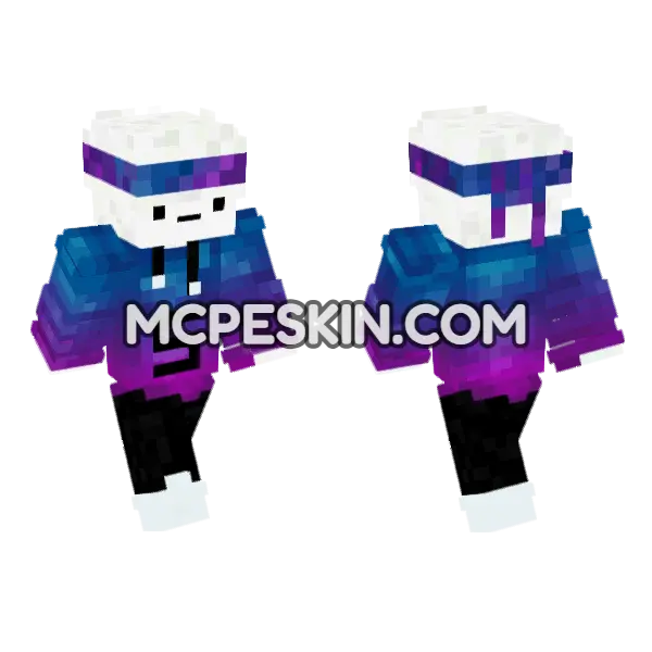 Neon Galaxy Skin Minecraft Bedrock skin, front and back