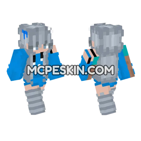 Neon Gamer New 3 Minecraft Bedrock skin, front and back