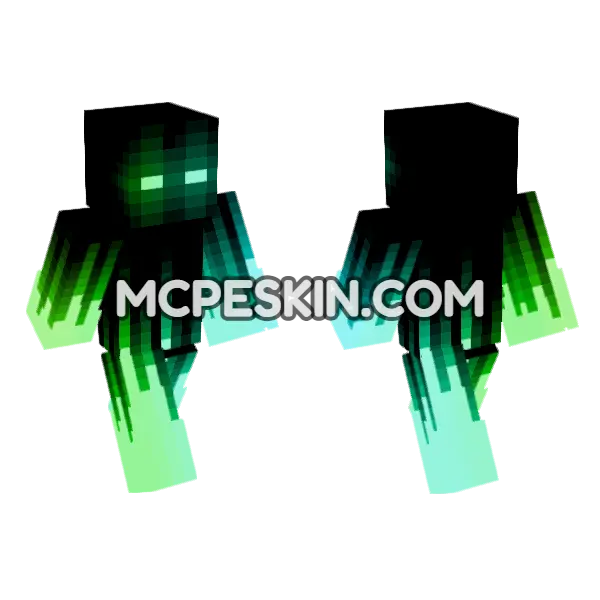 Neon Matriz Minecraft Bedrock skin, front and back