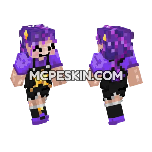 Neon Pvp Skin 6 Minecraft Bedrock skin, front and back