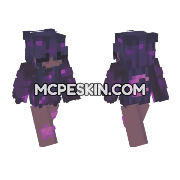 Neon PVP Skin 8 Minecraft Bedrock skin, front and back