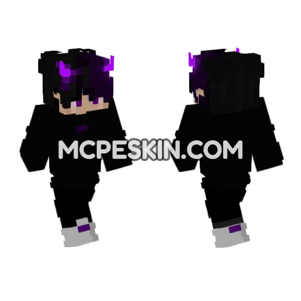 Neon PvP Skin 9 Minecraft Bedrock skin, front and back