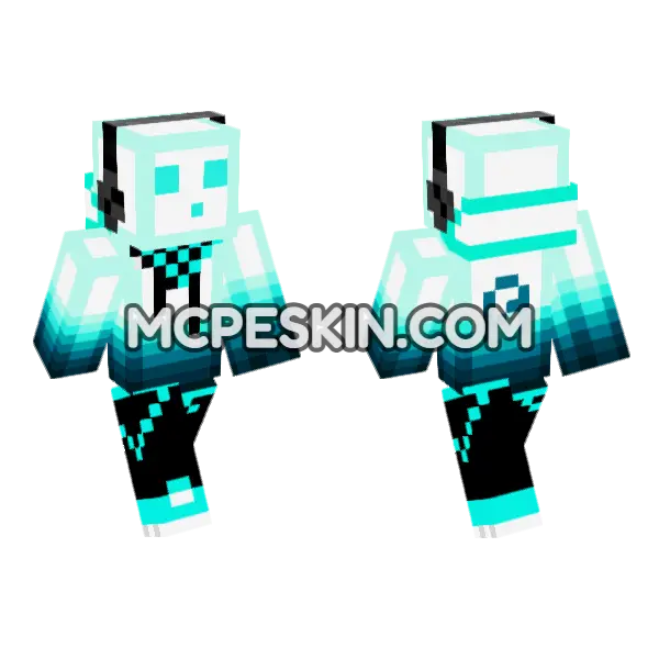 Neon Slime Minecraft Bedrock skin, front and back