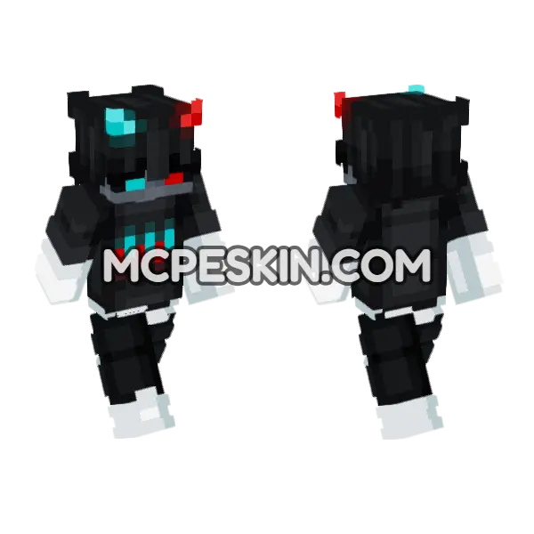 Neon Squad New 1 Minecraft Bedrock skin, front and back