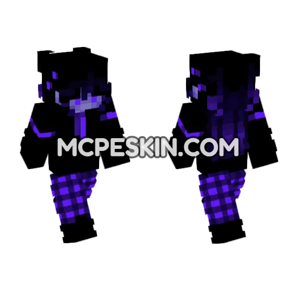 Neon Squad New 2 Minecraft Bedrock skin, front and back