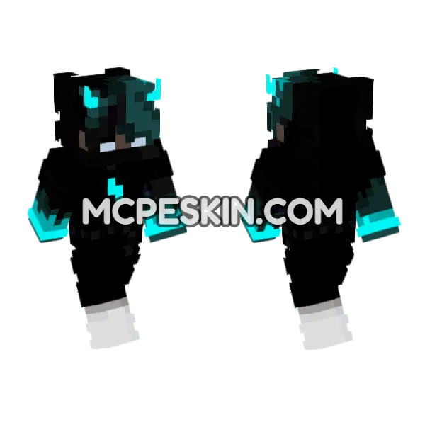 Neon Squad Skin 1 Minecraft Bedrock skin, front and back