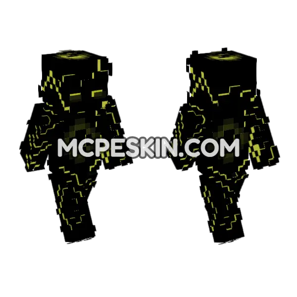 Neon Squad Skin 10 Minecraft Bedrock skin, front and back