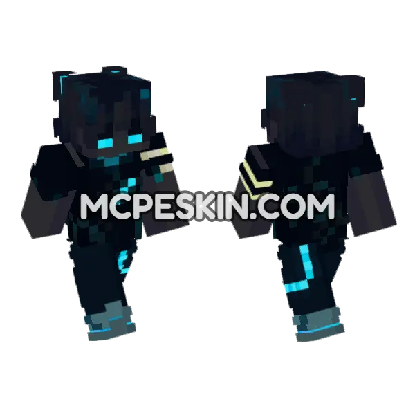 Neon Squad Skin 12 Minecraft Bedrock skin, front and back