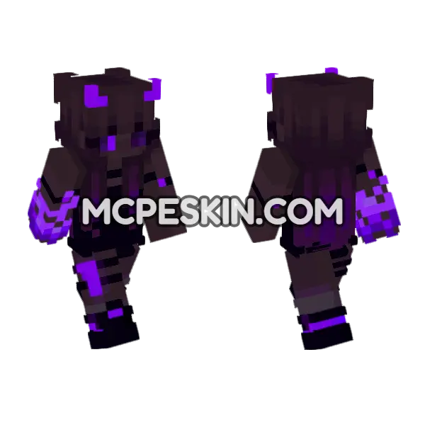 Neon Squad Skin 2 Minecraft Bedrock skin, front and back