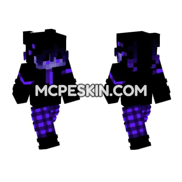 Neon Squad Skin 3 Minecraft Bedrock skin, front and back