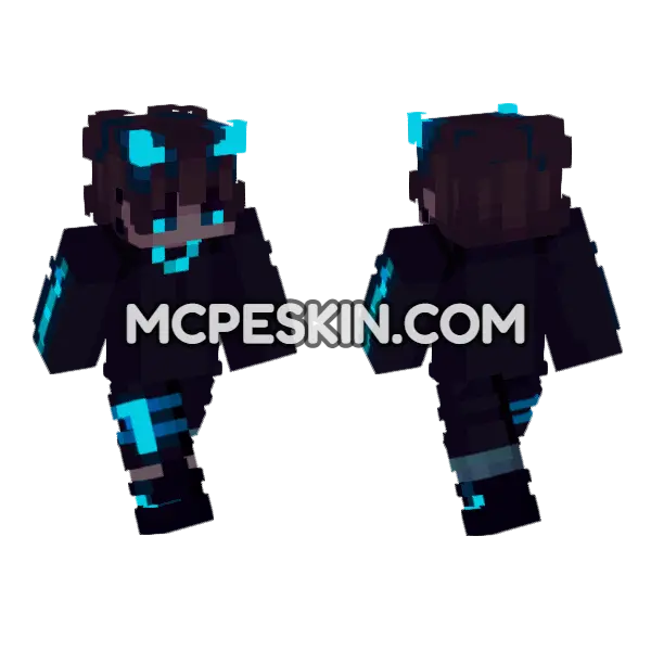 Neon Squad Skin 5 Minecraft Bedrock skin, front and back