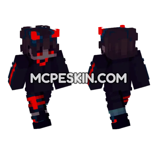 Neon Squad Skin 6 Minecraft Bedrock skin, front and back