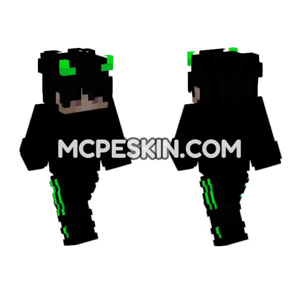 Neon Squad Skin 8 Minecraft Bedrock skin, front and back
