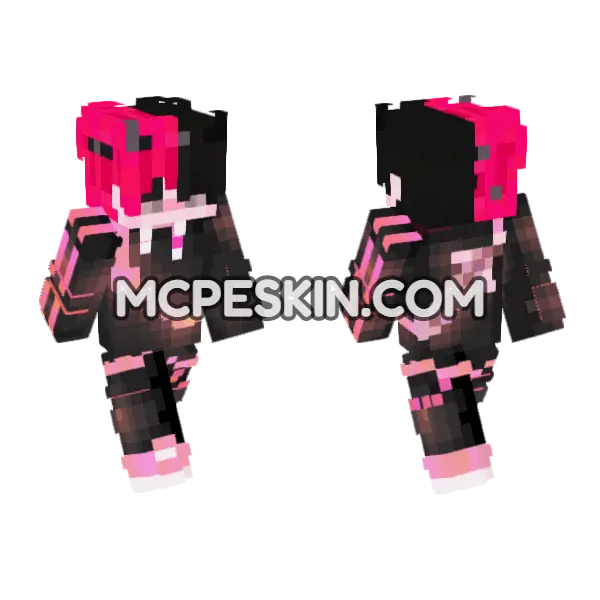 Neon Squad Skin 9 Minecraft Bedrock skin, front and back