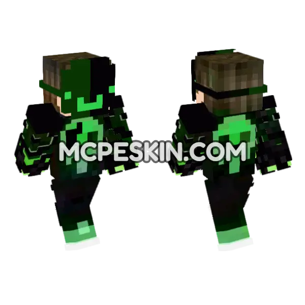 Neon Toxic Skin 3 Minecraft Bedrock skin, front and back