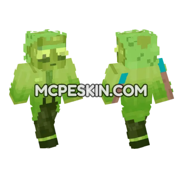 Neon Toxic Skin 5 Minecraft Bedrock skin, front and back
