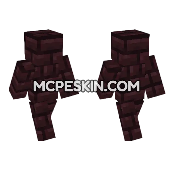 Nether Bricks Minecraft Bedrock skin, front and back