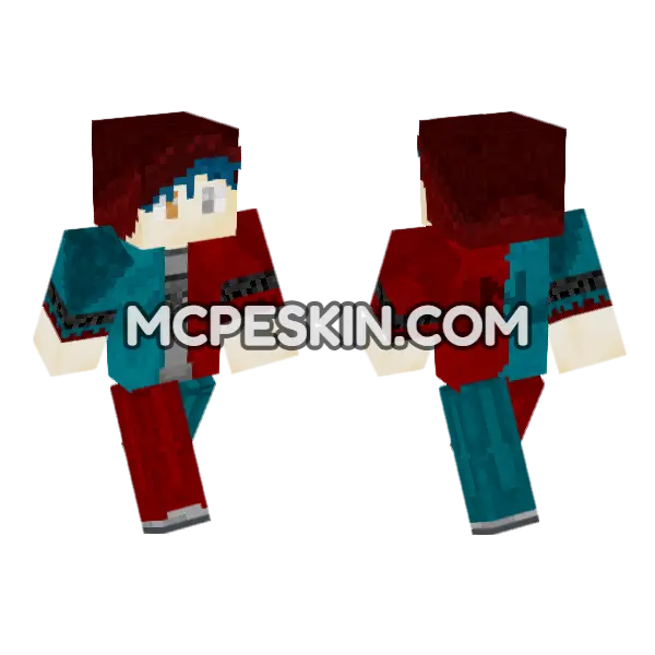 Nether Gamer Minecraft Bedrock skin, front and back