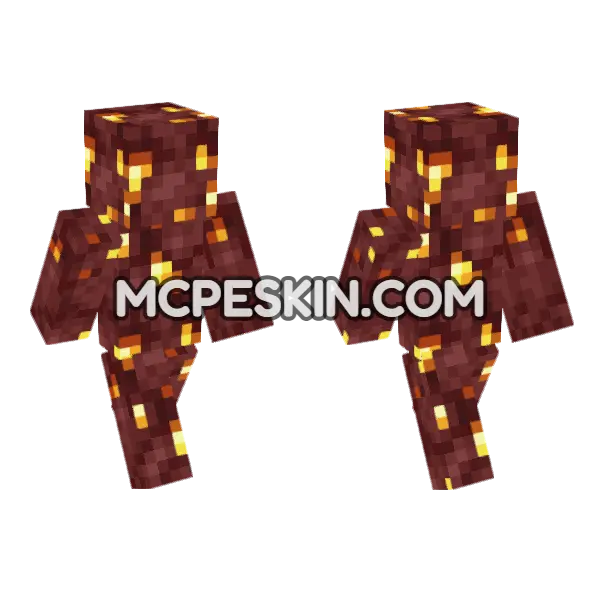 Nether Gold Ore Minecraft Bedrock skin, front and back