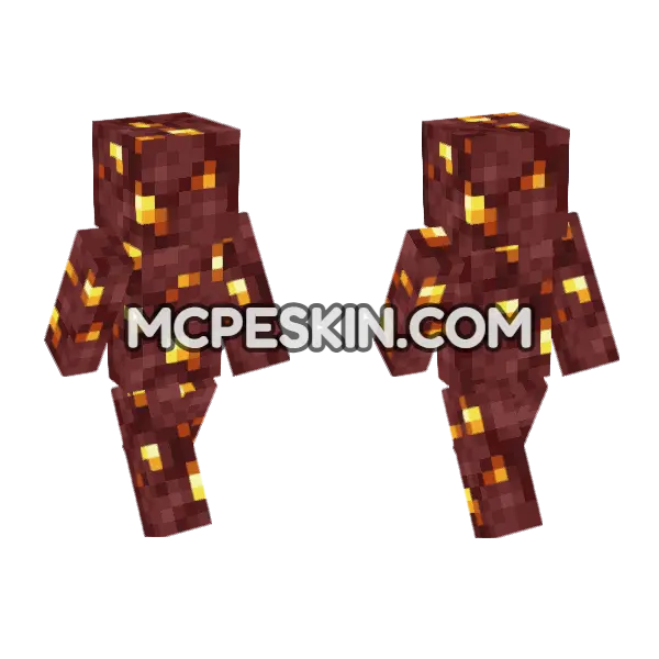 Nether Gold Ore Minecraft Bedrock skin, front and back