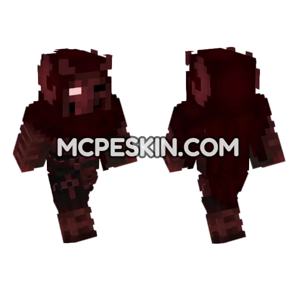 Nether Guardian Minecraft Bedrock skin, front and back