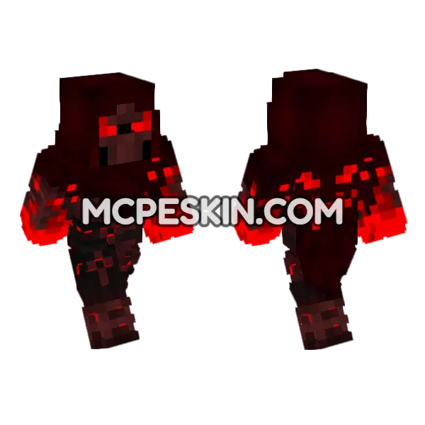 Nether Nightmare Minecraft Bedrock skin, front and back