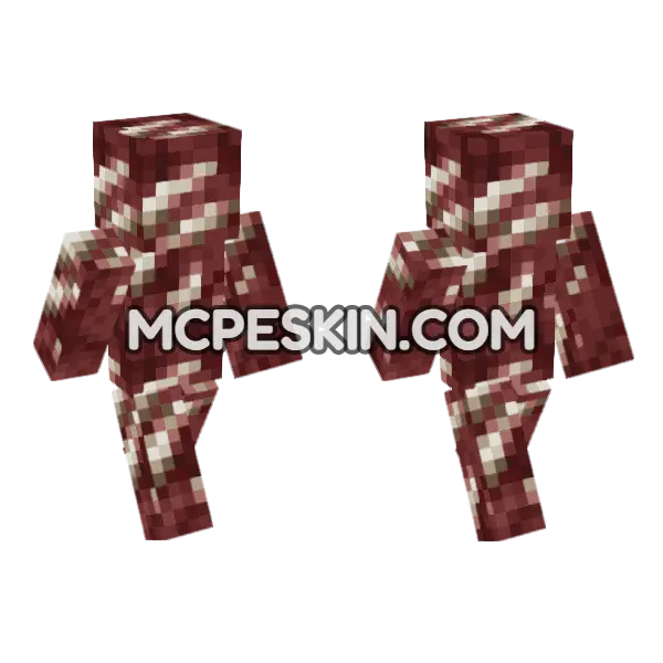 Nether Quartz Ore Minecraft Bedrock skin, front and back