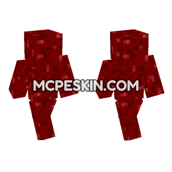 Nether Wart Block Minecraft Bedrock skin, front and back