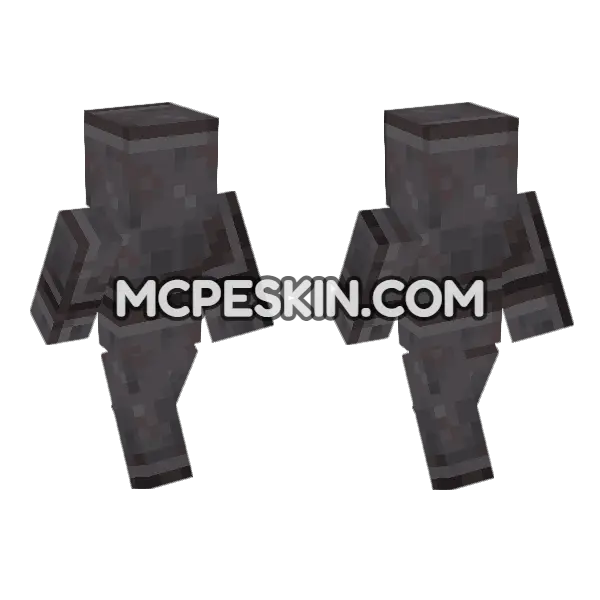 Netherite Block Skin Minecraft Bedrock skin, front and back