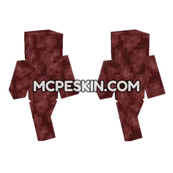Netherrack Skin Minecraft Bedrock skin, front and back