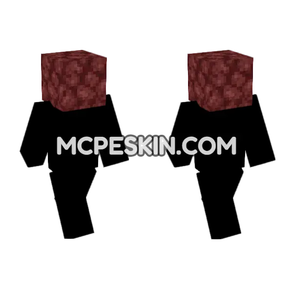 Netherrack Skin Minecraft Bedrock skin, front and back
