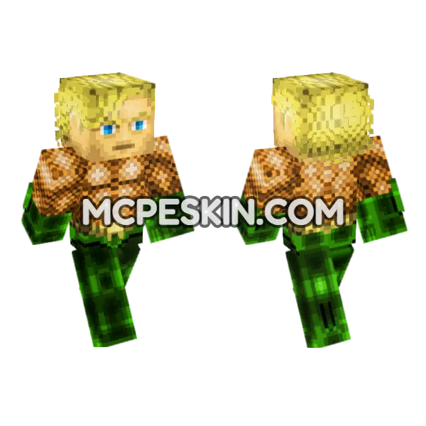 New 52 Aquaman Minecraft Bedrock skin, front and back