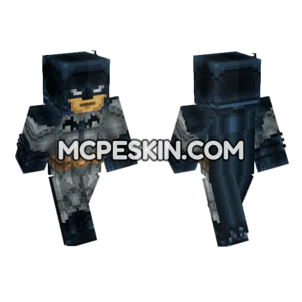 New 52 Batman Suit Minecraft Bedrock skin, front and back