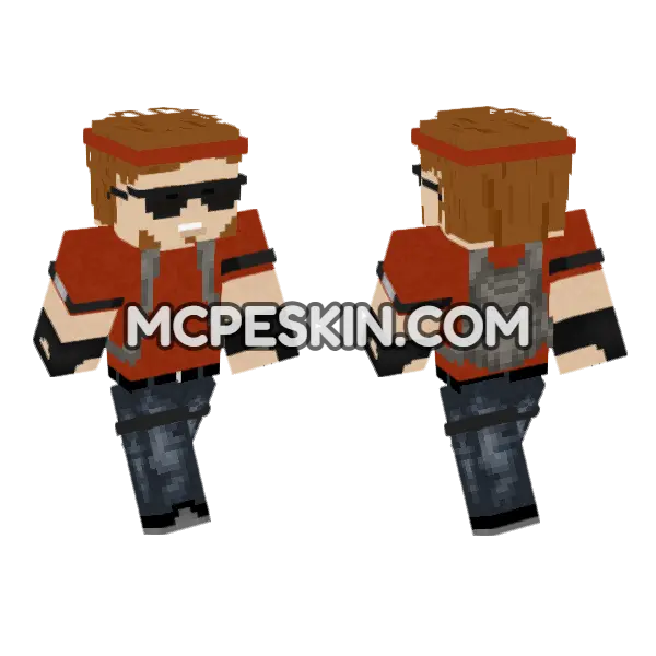Newbie Pixel Gun 3D Minecraft Bedrock skin, front and back