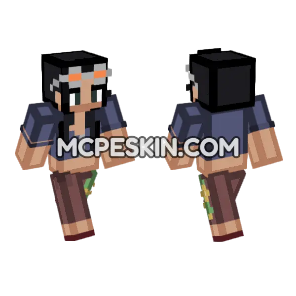 Nico Robin Minecraft Bedrock skin, front and back