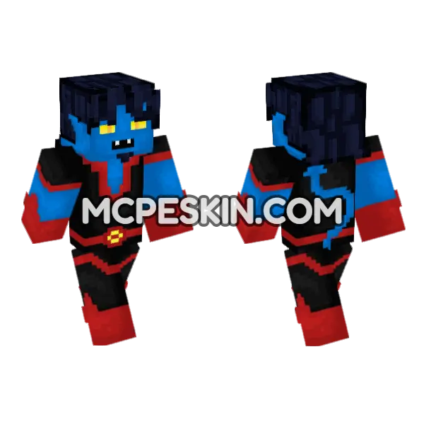 Nightcrawler Custom Design Minecraft Bedrock skin, front and back